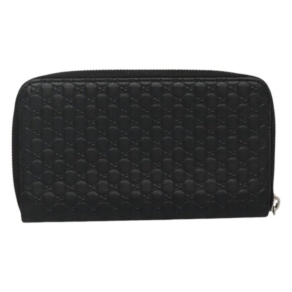 GUCCI Micro GG Canvas Guccissima Long Wallet Leather Black 544473 Auth am7738 - Picture 1 of 16
